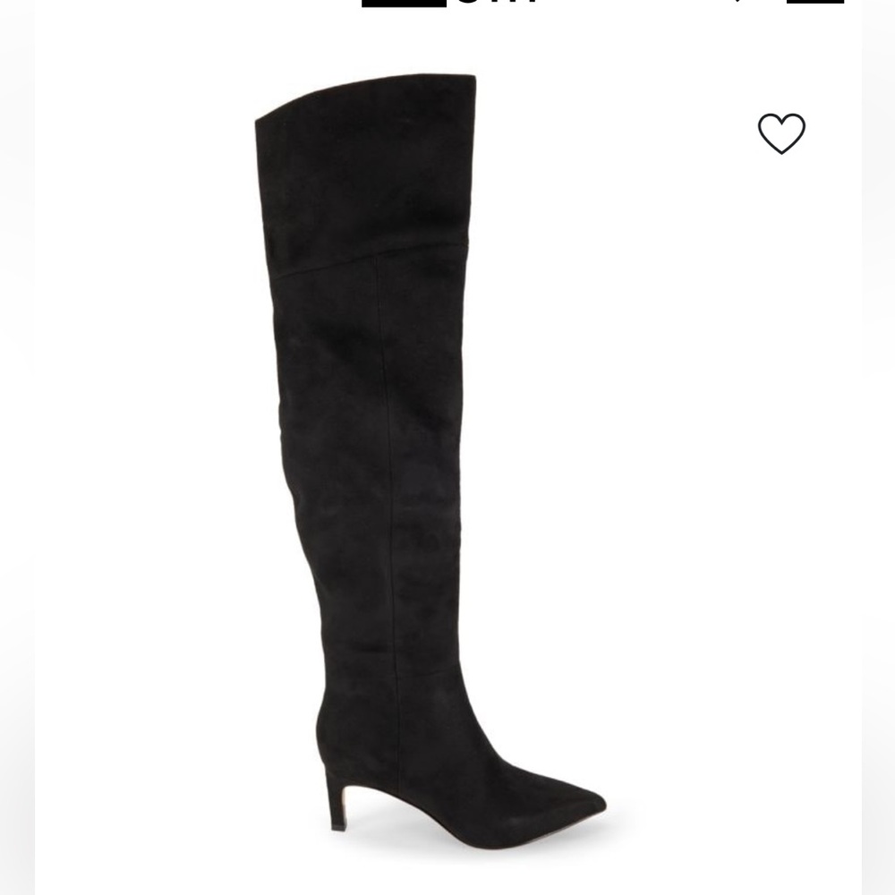 Marc Fisher Thigh-High Black Suede Heels